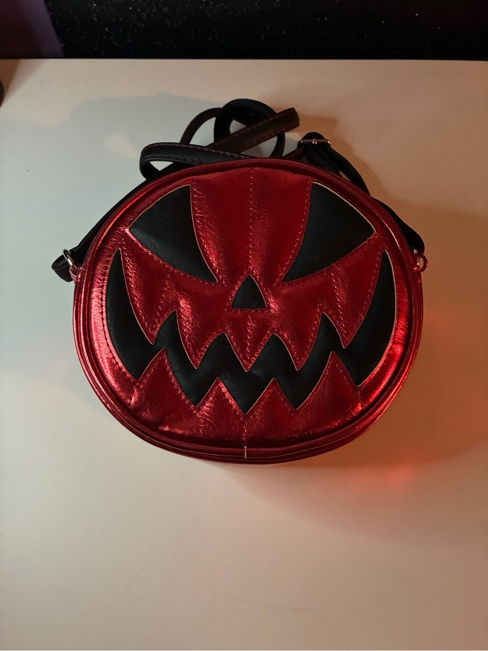 LOVE PAIN STITCHES - pumpkin kult red crossbody bag (small)